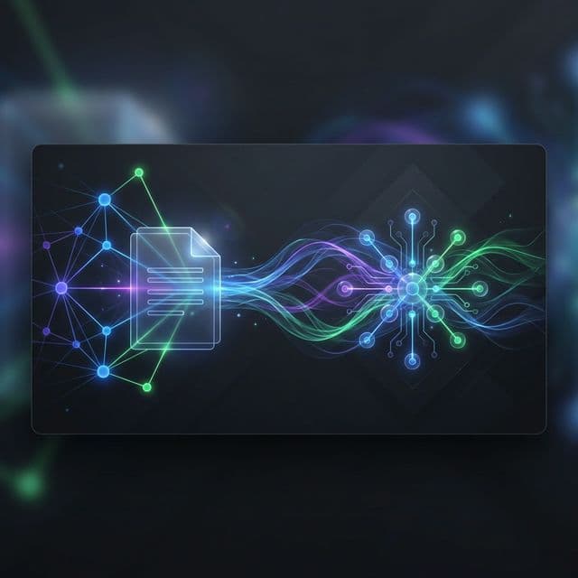 Abstract representation of data citations across AI platforms like ChatGPT and Perplexity