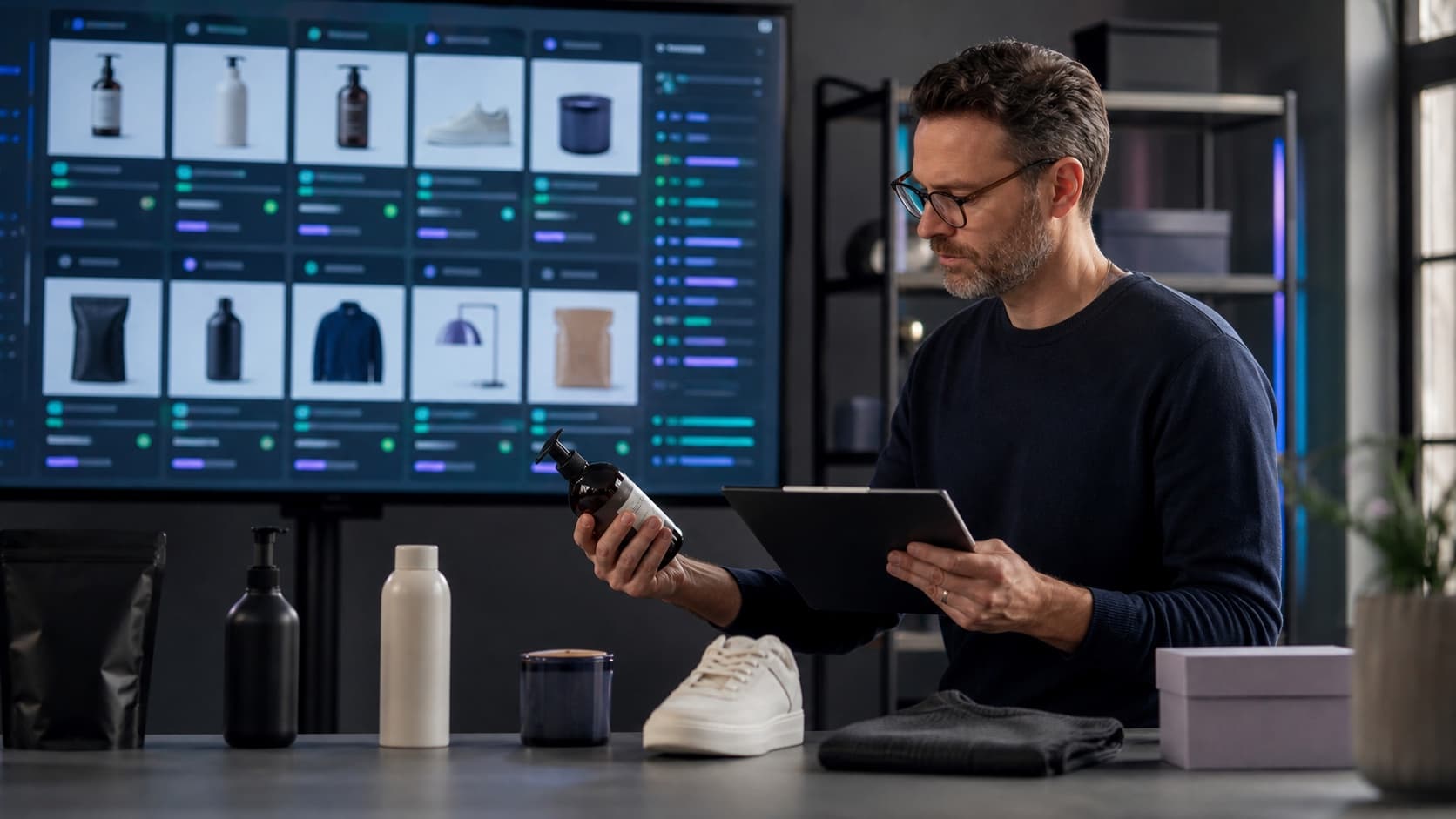 An ecommerce specialist auditing product feed attributes and product imagery for an AI-powered shopping campaign.