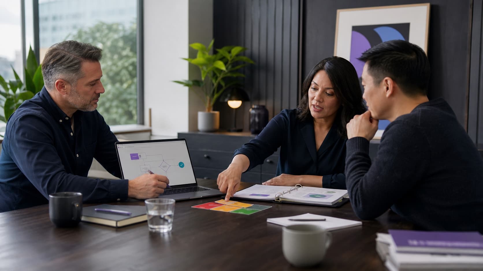 An Australian small-business leadership team reviewing an AI acceptable-use policy and data-handling controls.