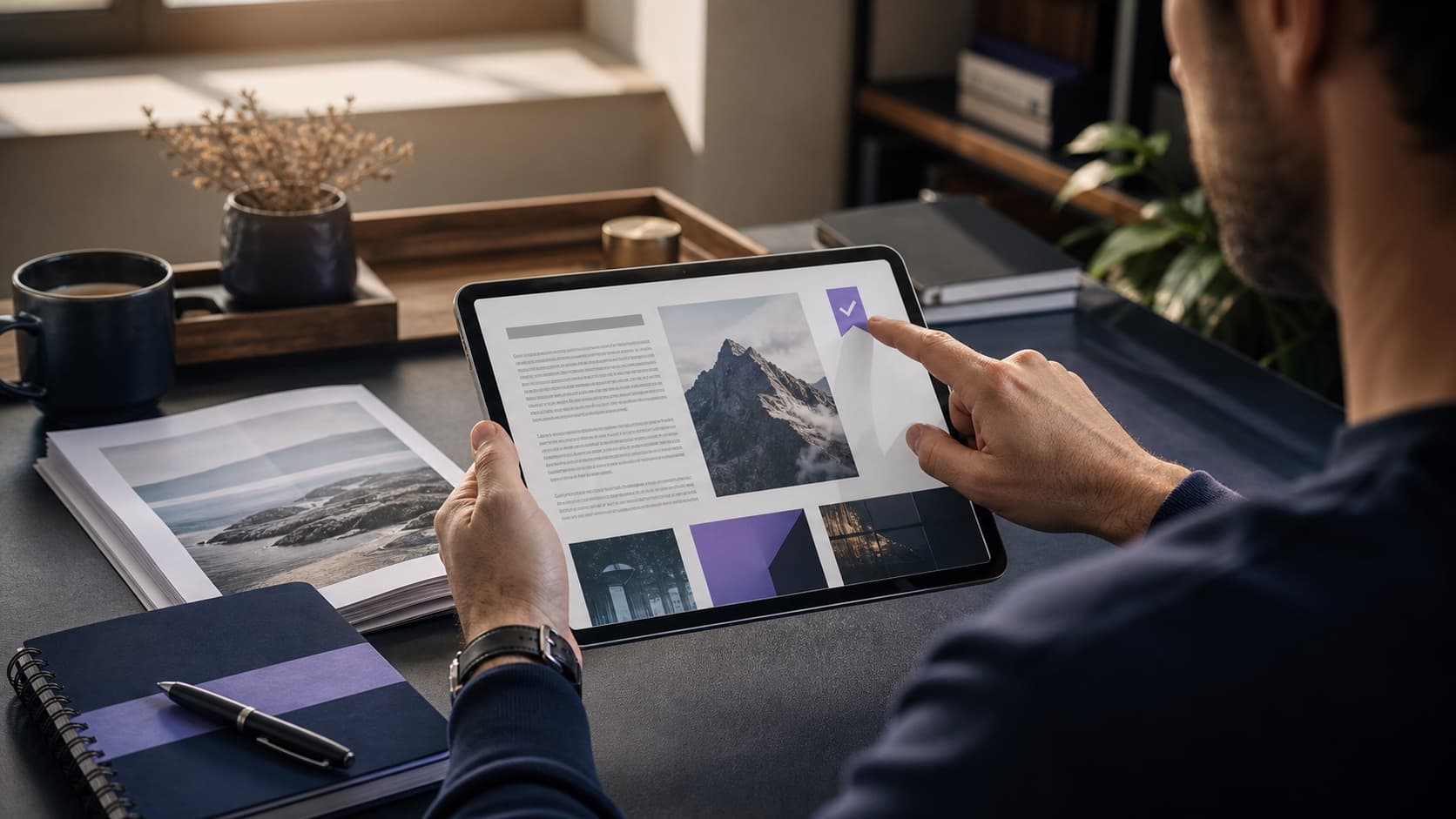 A reader choosing a trusted publication as a preferred source while a publisher reviews search and AI visibility.
