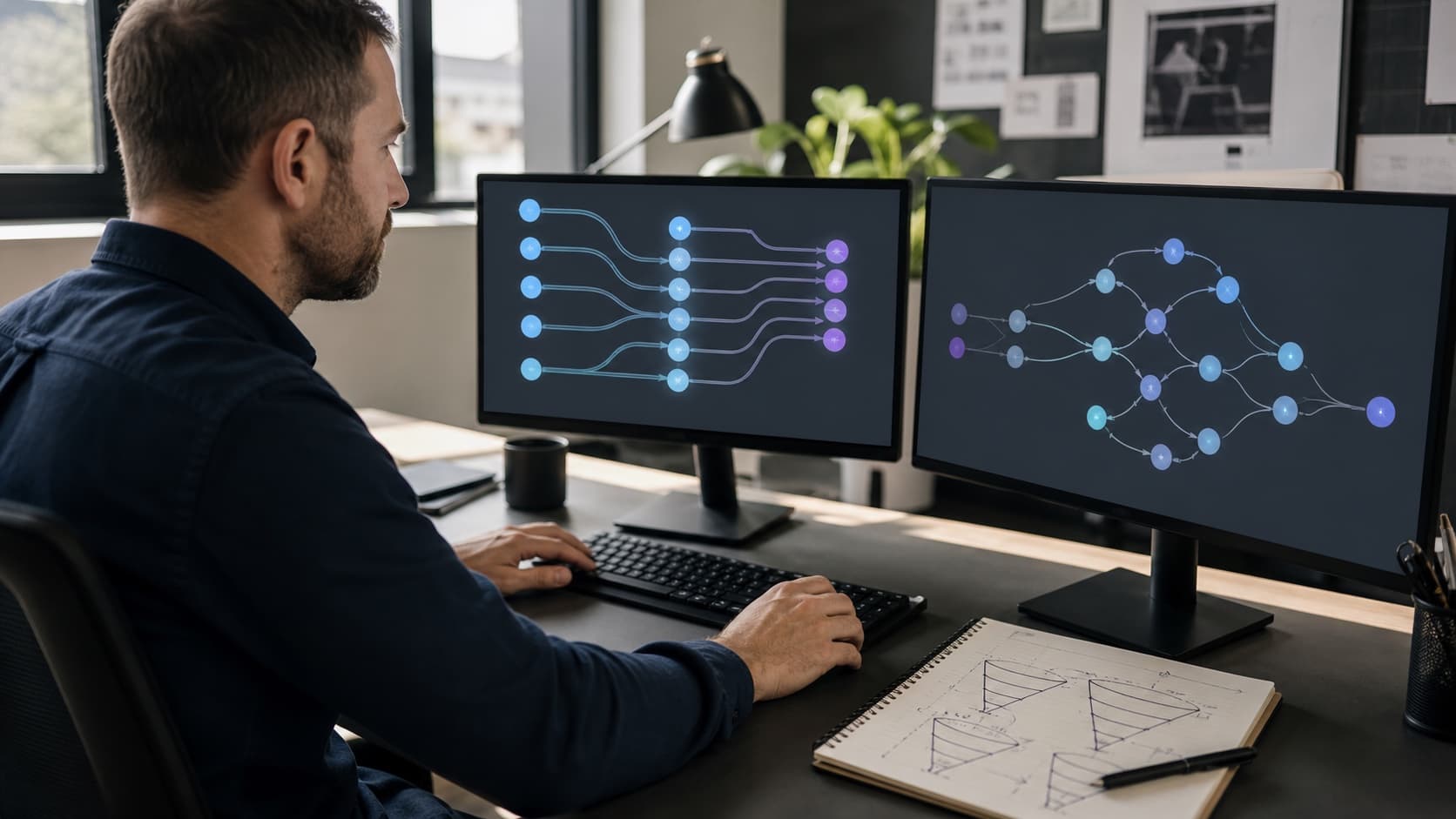 A digital analyst tracing identifiable ChatGPT, Perplexity and Gemini referral journeys through an analytics workspace.