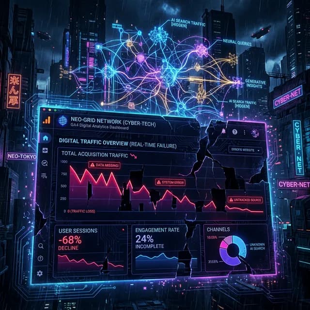 GA4 dashboard showing incomplete data from AI search traffic