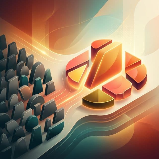 Abstract shapes representing business positioning and standing out from the crowd.